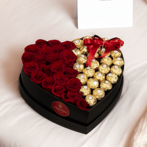 Caixa de coração com chocolates